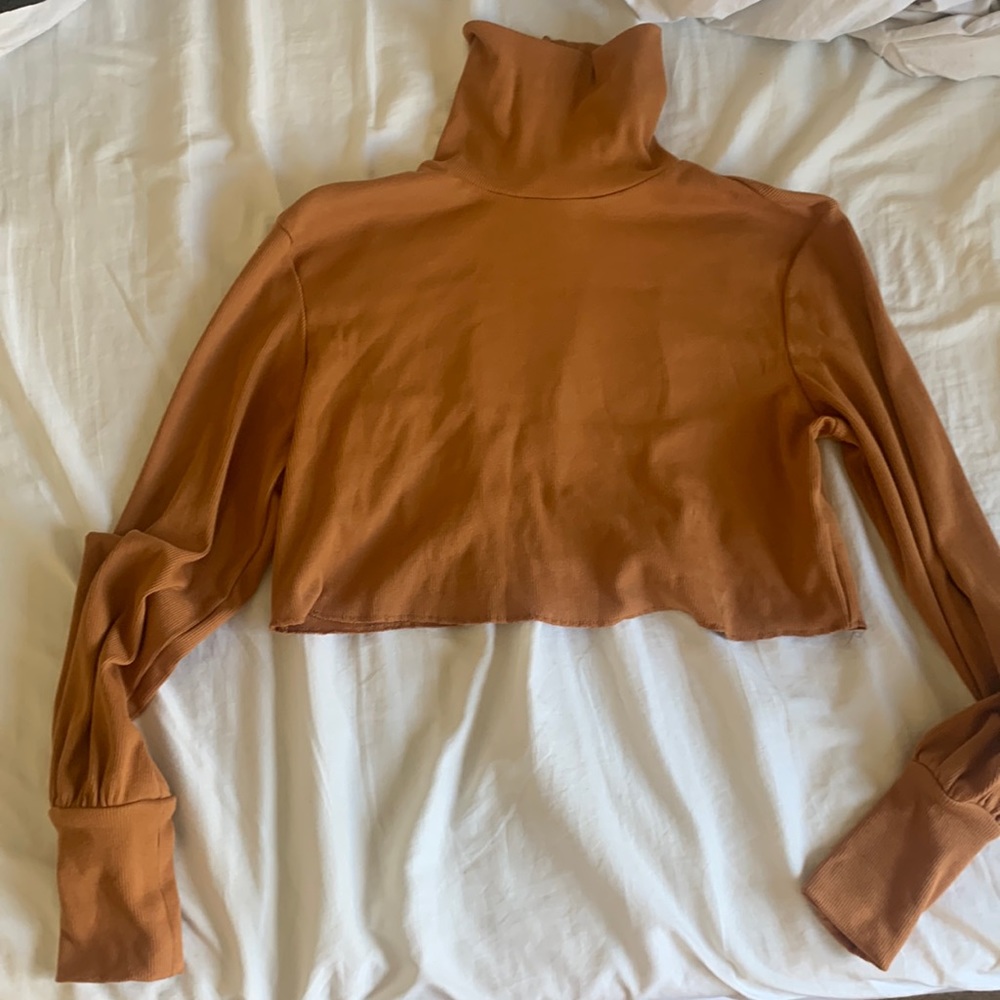 Cropped Turtle neck long sleeve shirt